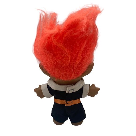 Vintage ACE Pilgrim Thanksgiving 5" Troll Doll With Outfit and Orange Hair Eyes - Picture 2 of 7